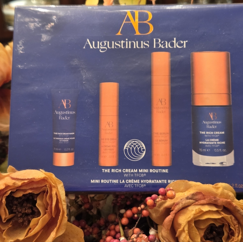 New Sealed Box 4 Pc Augustinus Bader Kit Rich Cream Eye Cream Serum & Mask $550
